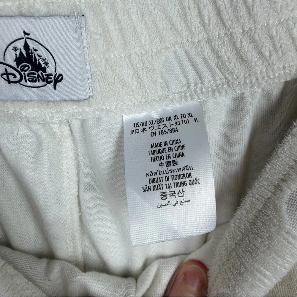 Disney Minnie Terry Cloth Off White Burnout Mickey Mouse Shorts Beach Lounge XL